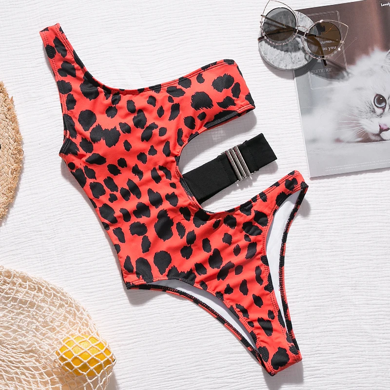 Слитный купальник с леопардовым принтом In X пикантное бикини на одно плечо 2020