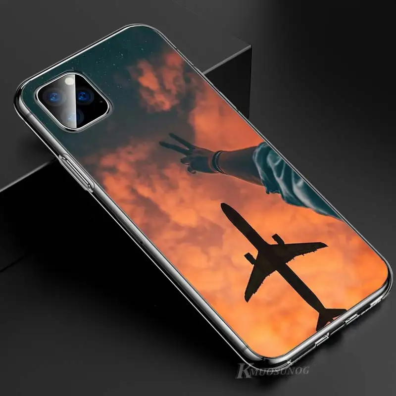 Прозрачный ТПУ чехол самолет для iPhone 11 11Pro XS MAX XR X 8 7 6S 6 Plus 5S чехол для телефона