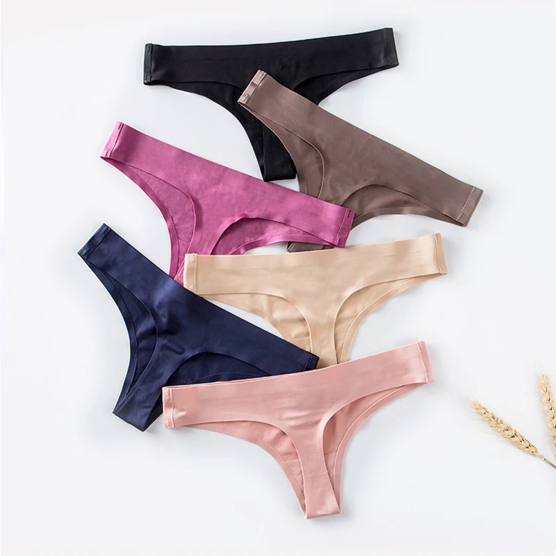 3 шт./лот бесшовное сексуальное нижнее белье женские Шелковистые трусики