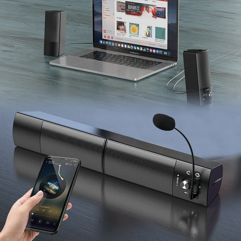 Съемный Компьютерные колонки дома Bluetooth музыкальная шкатулка бас панель