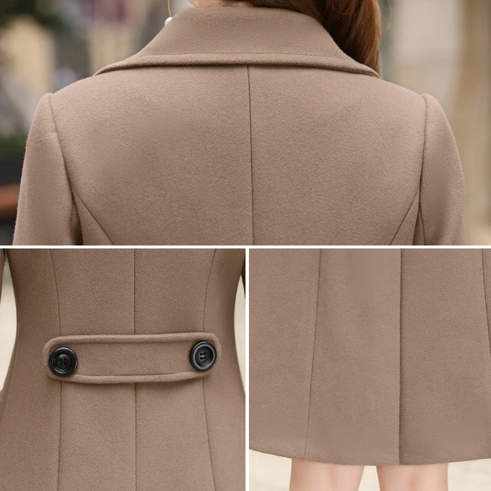 

Coats Woolen Women Jacket Long Slim Blend Outerwear 2019 Autumn Winter Wear Overcoat Female Ladies Wool Coats Jacket Clothes 3XL