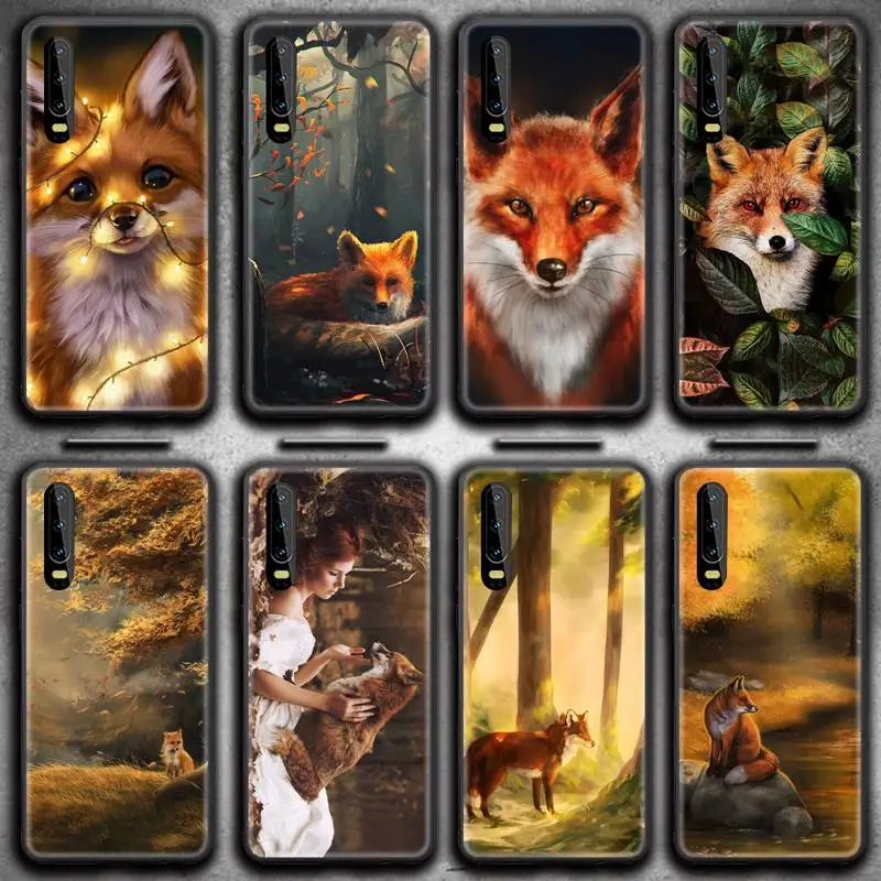 Милый осенний чехол для телефона с лисой и лесом Huawei P20 P30 P40 lite E Pro Mate 30 20 P Smart 2020