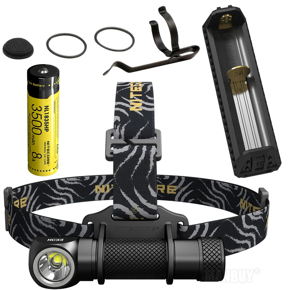 Налобный фонарь NITECORE HC33 + F1 зарядное устройство 18650 аккумулятор