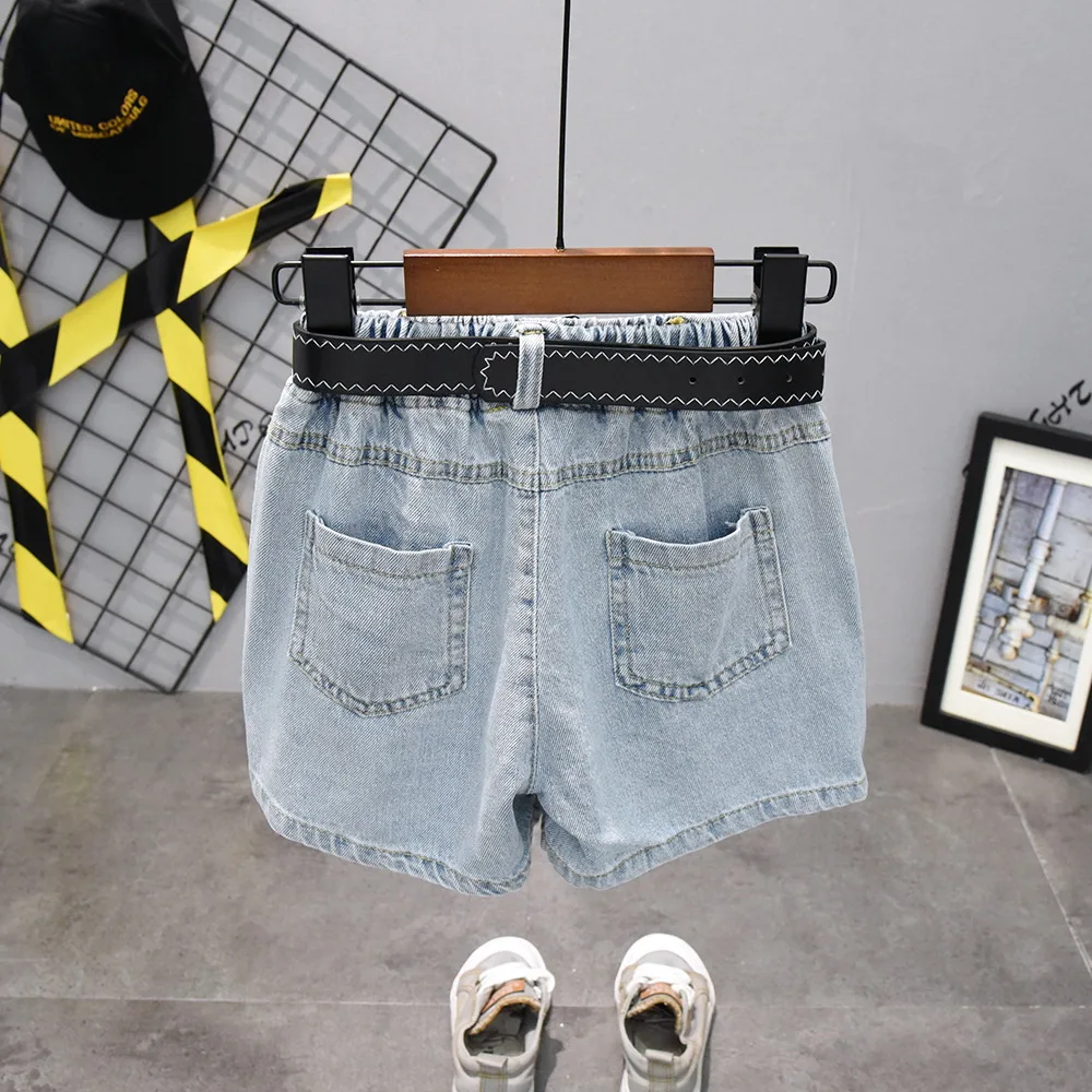 Модный летний комплект для мальчиков мягкий джинсовый комбинезон с карманами