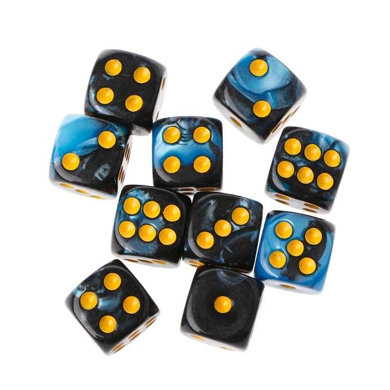 

10pcs Six Sided 12mm Transparent Cube Round Corner Portable Table Playing Games