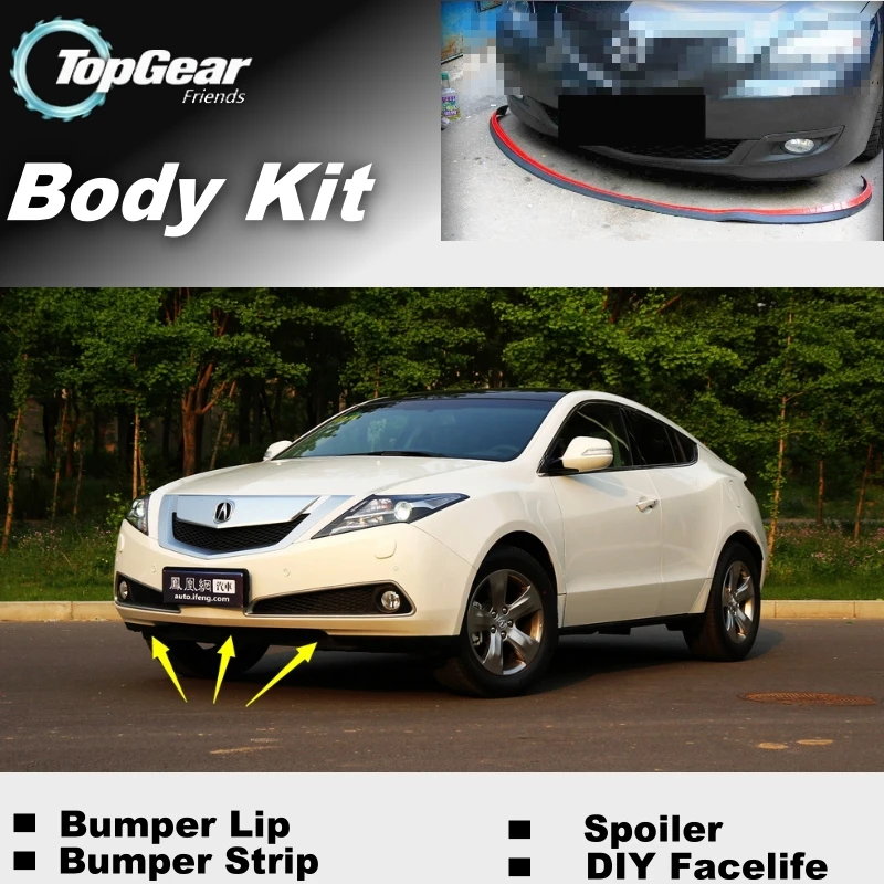 

For Acura ZDX Advance Bumper Lip Lips / Front Spoiler For TOPGEAR Fans Cars Tuning View / TOPGEAR Body Kit / Strip Skirt