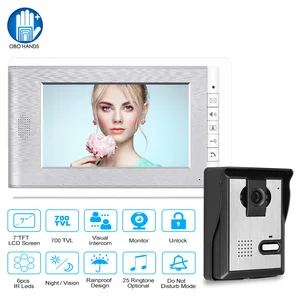 new 7 color video door phone doorbell intercom system for home villa 2 indoor monitors ir night vision outdoor camera diy free global shipping