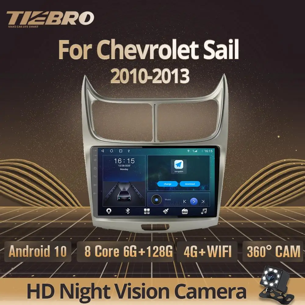 Мультимедийный проигрыватель TIEBRO 2 Din Android 10 0 для Chevrolet Sail Автомобильный GPS
