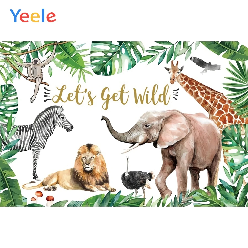 

Tropical Jungle Forest Safari Animals Wild Newborn Baby Shower Birthday Backdrop Photography Backdrops Photographic Background