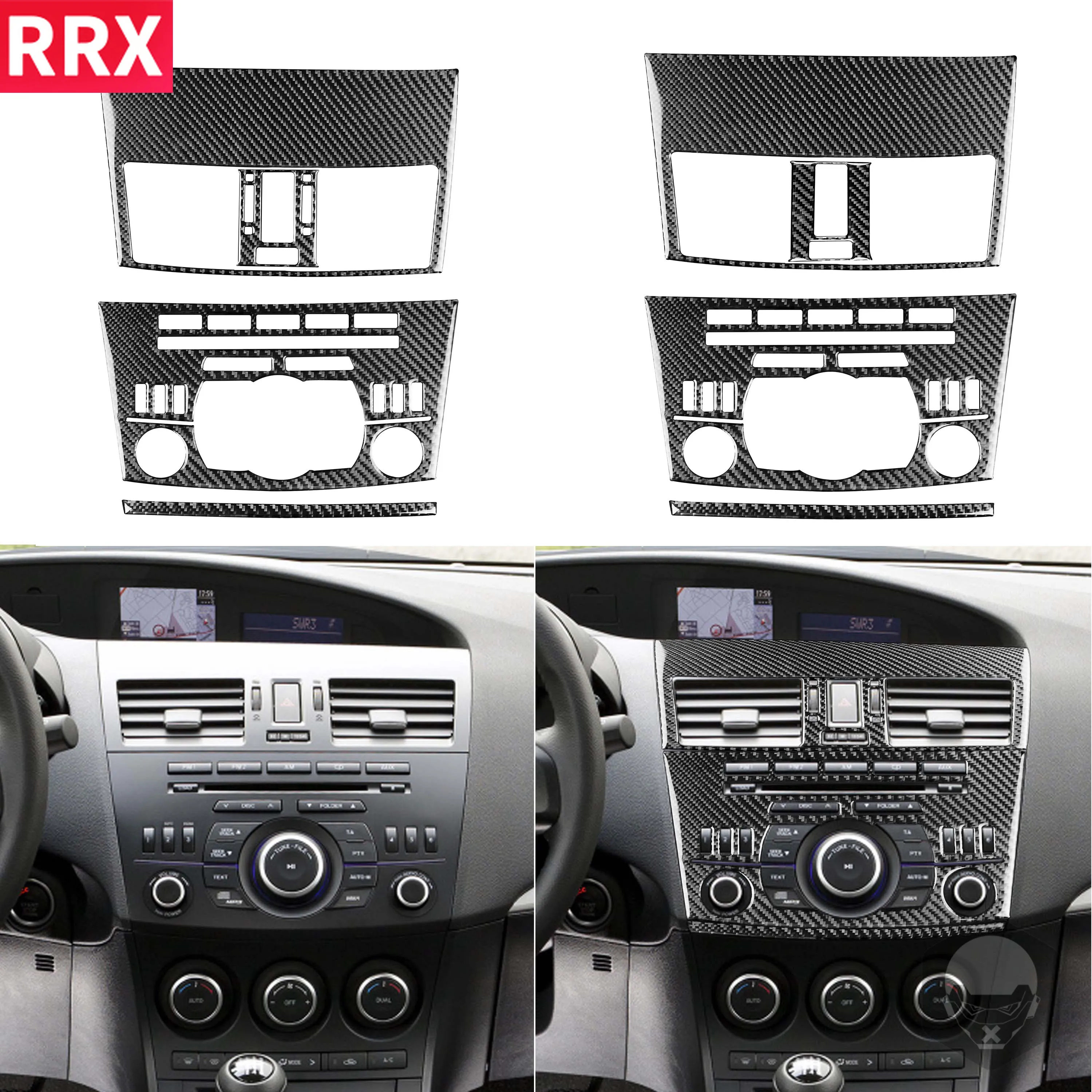 

For Mazda 3 Axela 2010 2011 2012 2013 Mazdaspeed3 Carbon Fiber Sticker Center Air Outlet Panel Radio Frame Trim Car Accessories