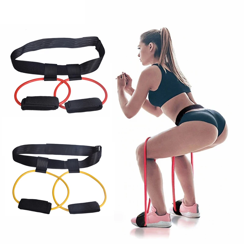 

Fitness Booty Bands with Adjustable Waist Belt Pedal Legs Butt Muscle Training Resistance Bands Gym Home Workout Elastic Bands