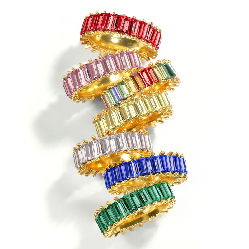 7 цветов s модные новые золотые стразы кольца для женщин женские вечерние цветные