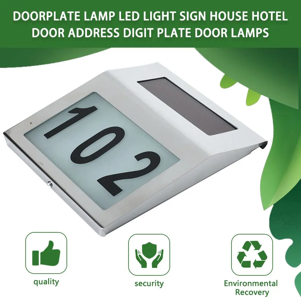 Durable Doorplate Lamp Outdoor LED Light Sign House Hotel Door Address Plaque Digit Plate Wall Lamps | Освещение