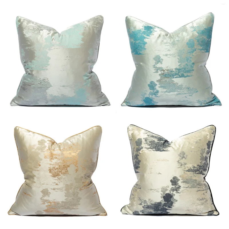 

Роскошный чехол для подушки 45x45 50x50, роскошный жаккардовый декоративный чехол для дивана синего цвета шампанского, декоративный чехол для подушки