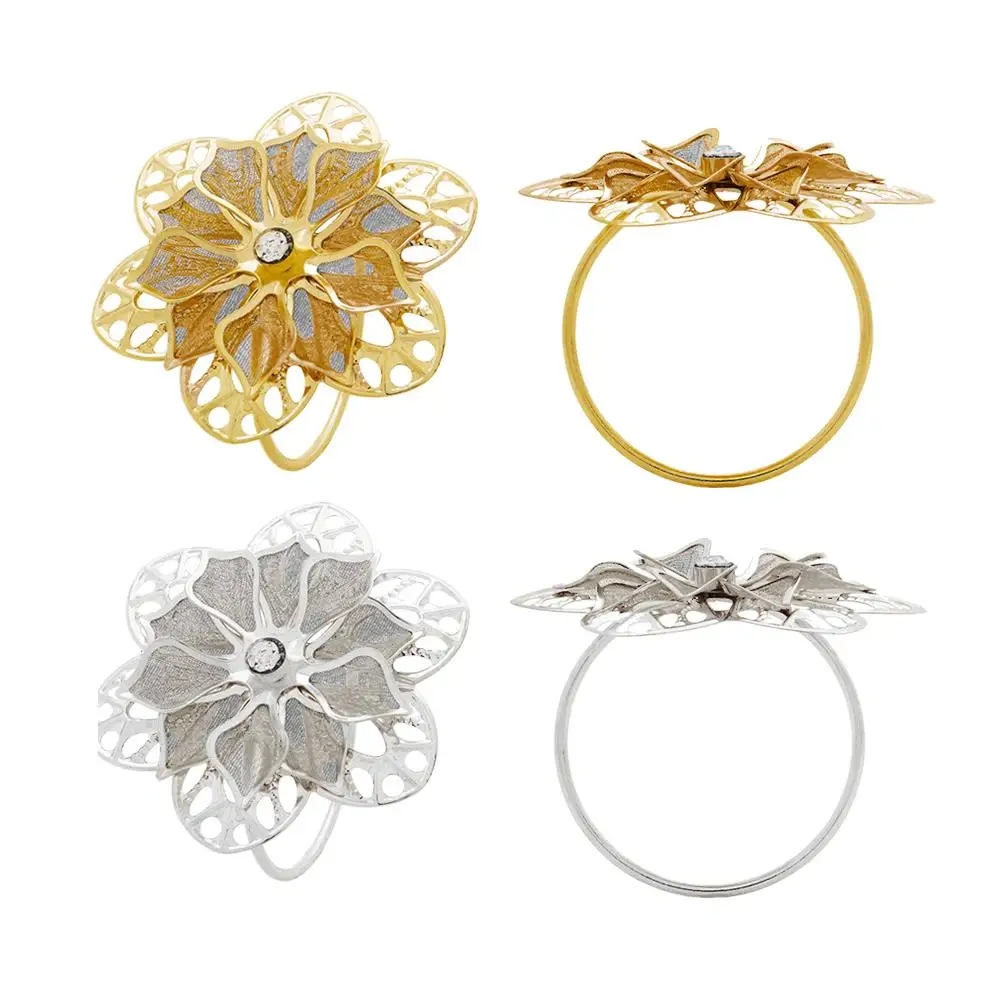 6 шт. кольца для салфеток с вырезами в виде цветов свадьбы банкета обеда вечерние