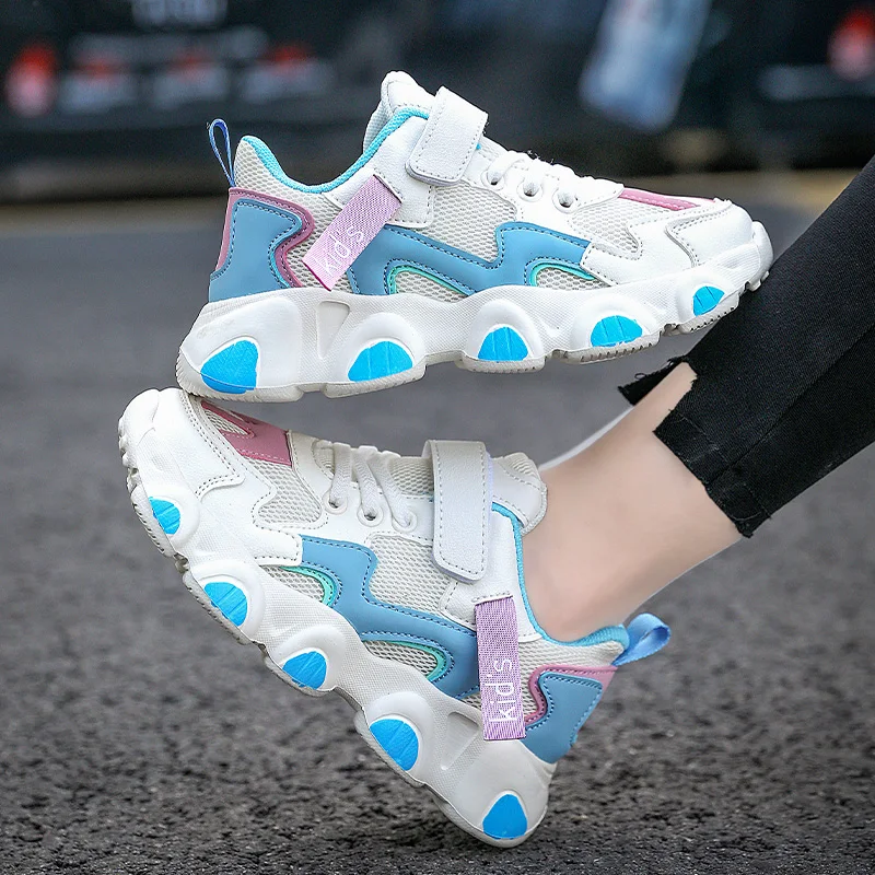 JIEMIAO 2021 Autumn Children Casual Sport Shoes Fashion Mesh Breathable Soft Bottom Non-Slip Kids Sneakers for Boys Girls