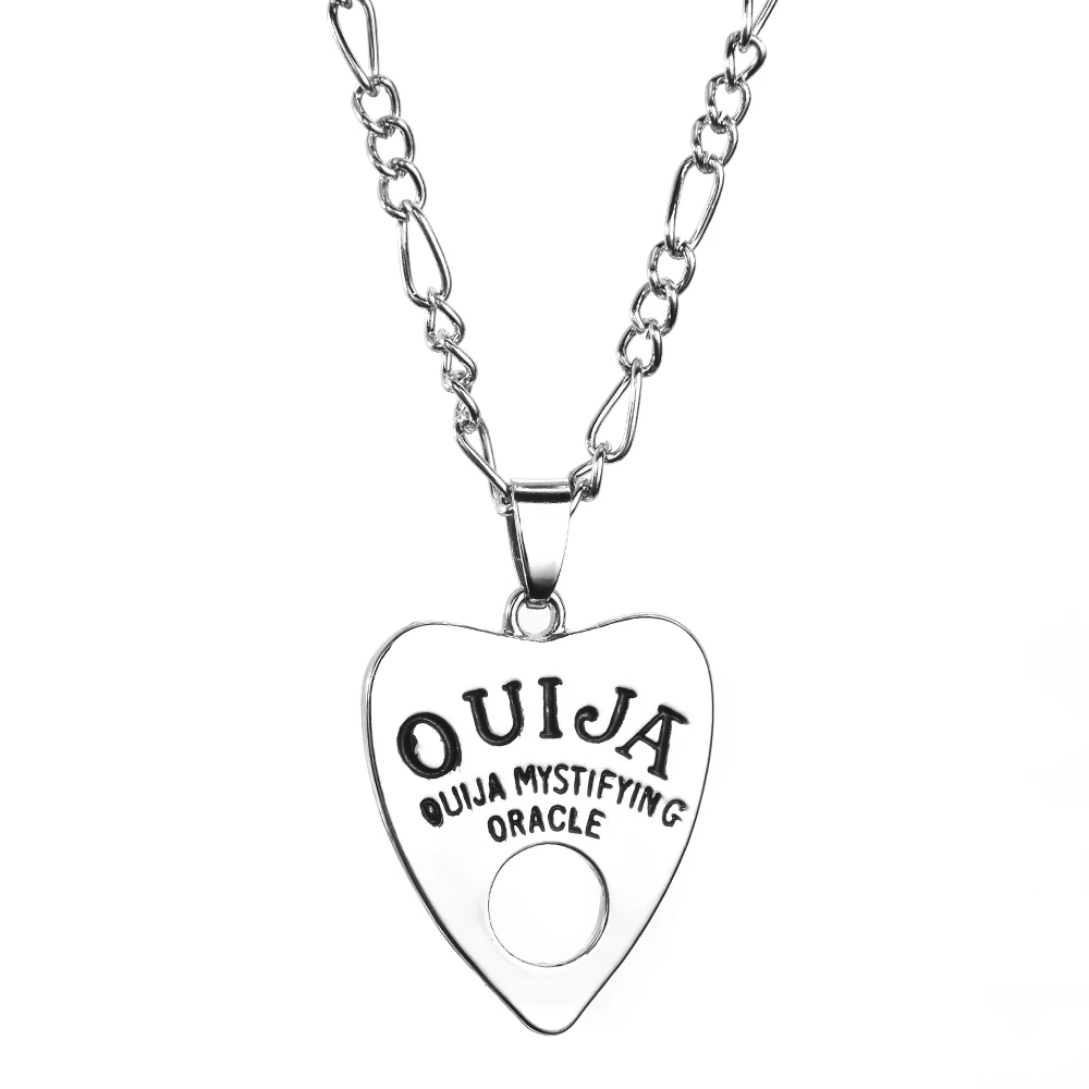 5 stlyes Ouija, антикварное серебряное ожерелье с подвеской в виде сердца и букв, ожерелье в стиле панк для женщин и мужчин, модное ювелирное изделие
