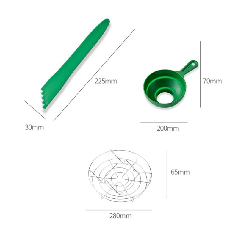 

7 in 1 Canning Kit Include Steamer Rack,Canning Funnel,Jar Lifter,Wrench, Tongs,Lid Lifter/Bubble Remover Canning Tool
