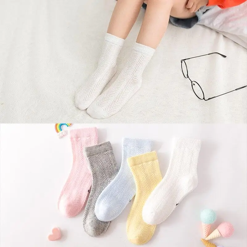 

5Pairs Baby Socks Cute Cotton Socks Summer Mesh Kids Children Sock Spring Infant Toddler Fashion Socks Girl Boy Baby Accessories