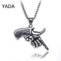 yada personality gun gestures presentsnecklace for men women jewelry statement necklaces retro pistol necklace gifts se210109