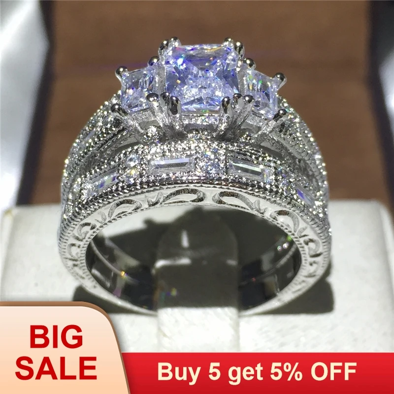 Новый бренд Женские Ювелирные изделия Винтажное кольцо свадебные женские