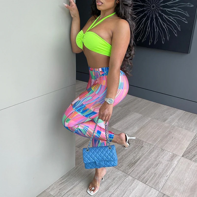 

CIBBAR Hipster High Wait Skinny Elastic Long Pants Women Aesthetic Print Sexy Fashion Clubwear Trousers Retro Bodycon Streetwear