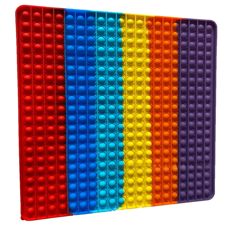 

50*50 Fidget Reliver Stress Toys Rainbow Push It Bubble Antistress Toys Adult Children Sensory Toy To Relieve Autism gift