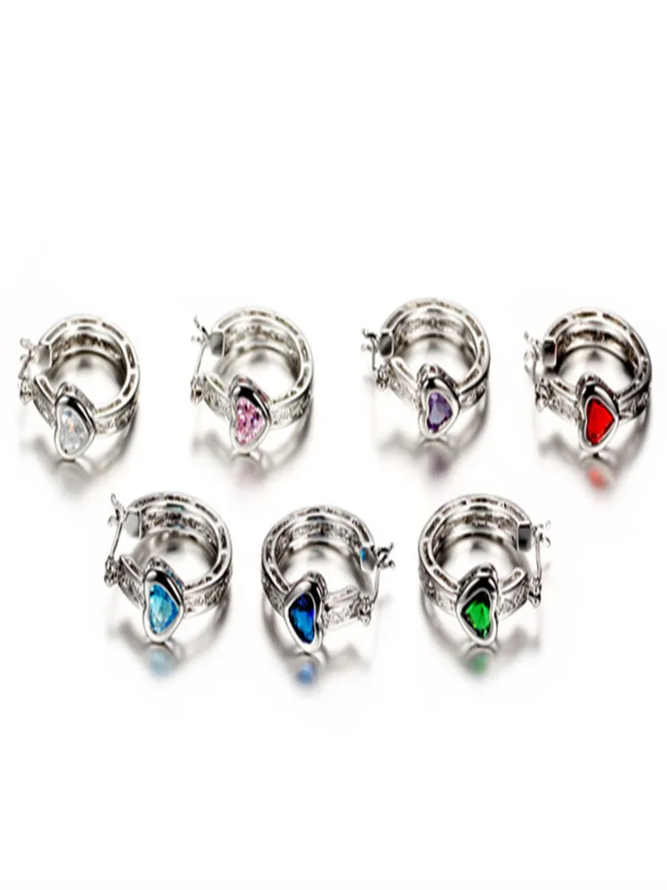 Серьги кольца в виде сердца гипоаллергенные|Серьги-кольца| |