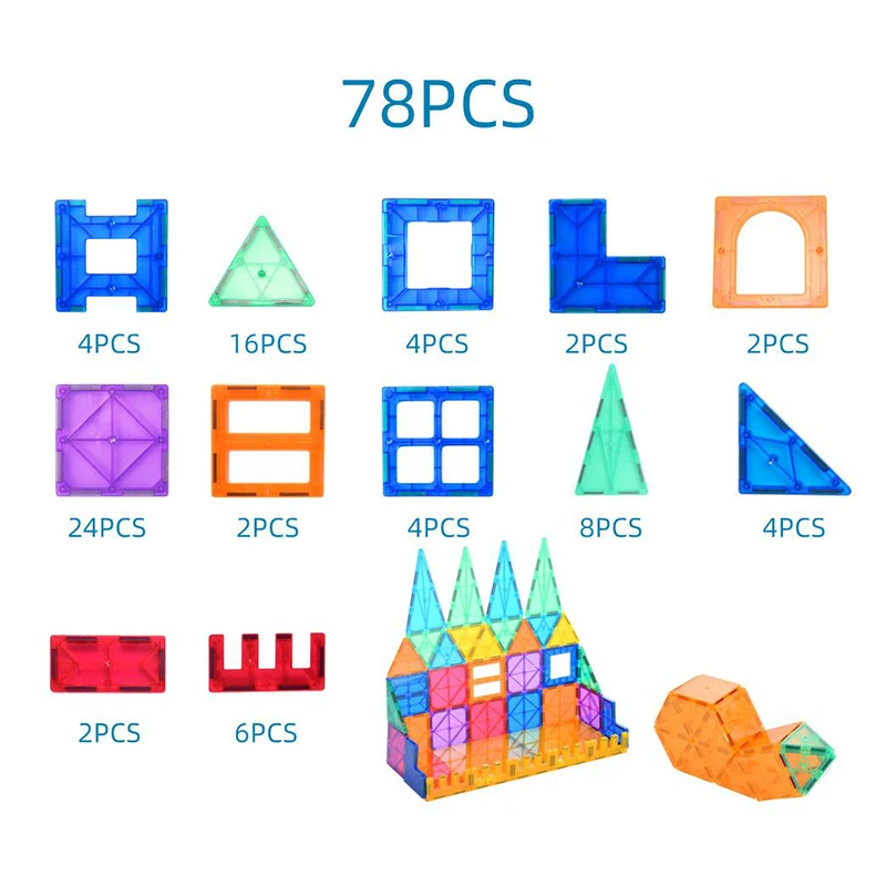 

Big Size Magnetic Designer Magnet Building Blocks 120pcs Construction Set Magnetic Building Blocks DIY Toys For Children Gifts