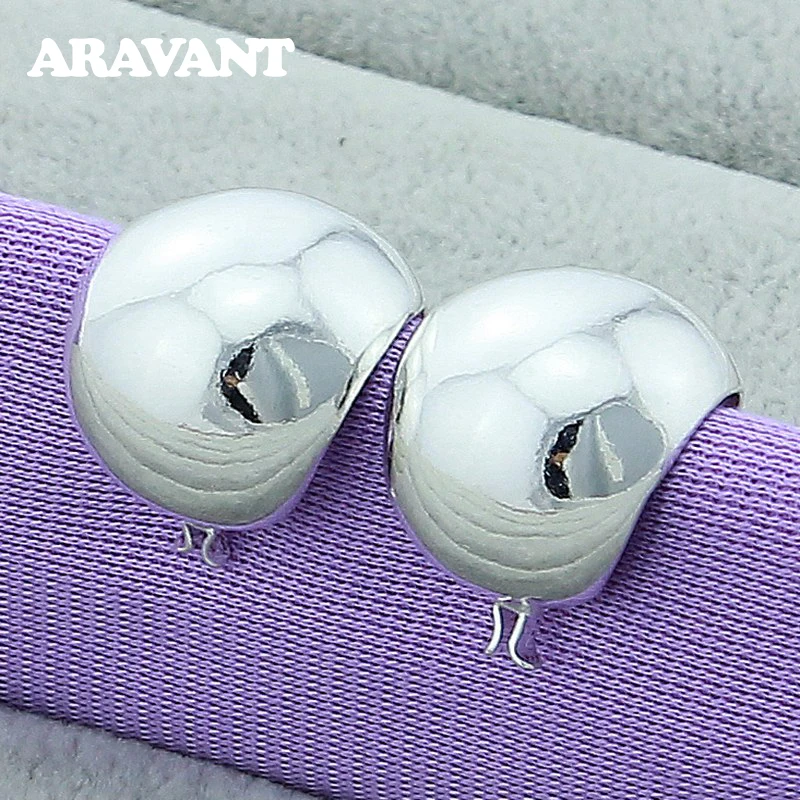 

925 Silver Small Smooth Egg Hoop Earrings For Women Silver Jewelry