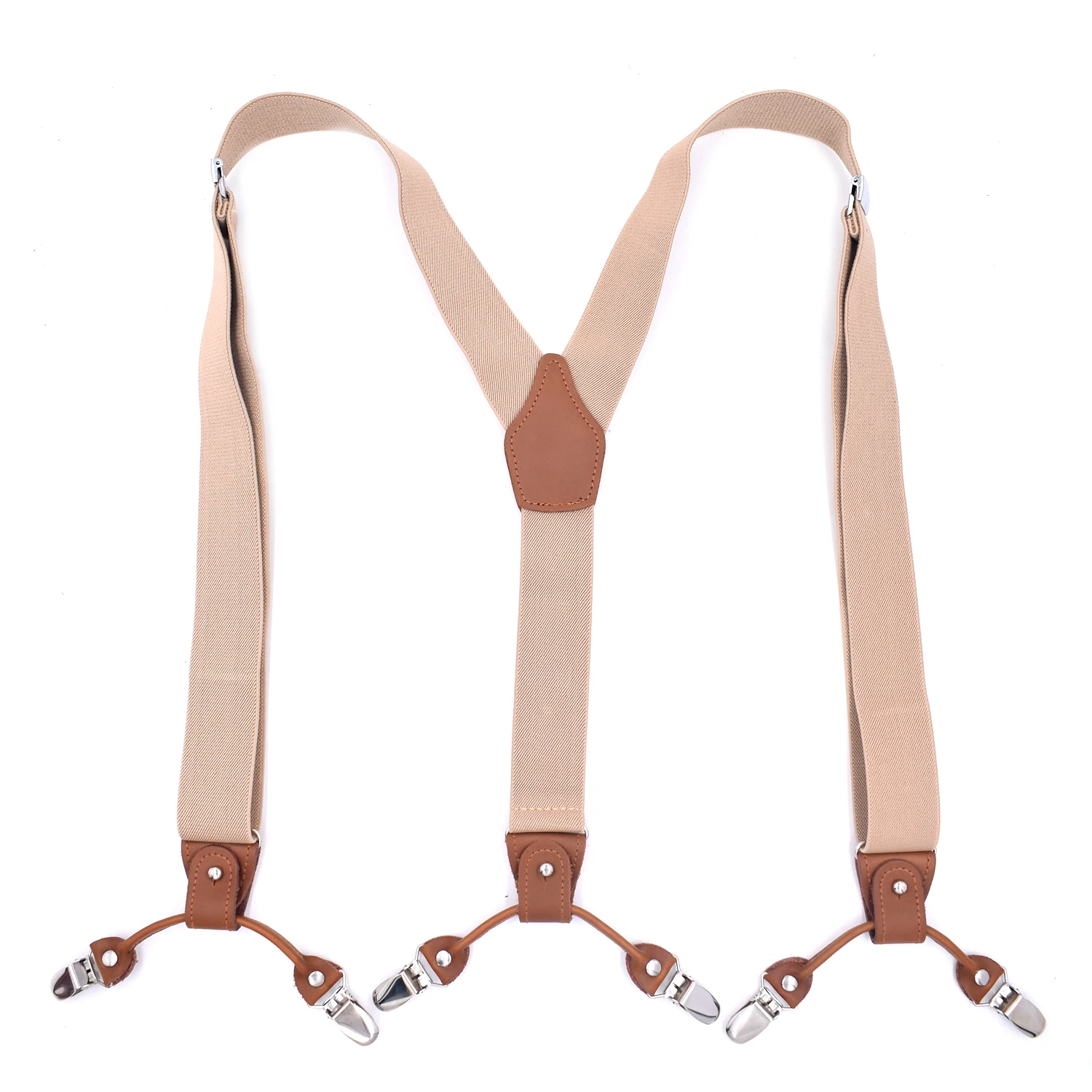 Винтажные кожаные подтяжки на подтяжках с металлическими зажимами для мужчин