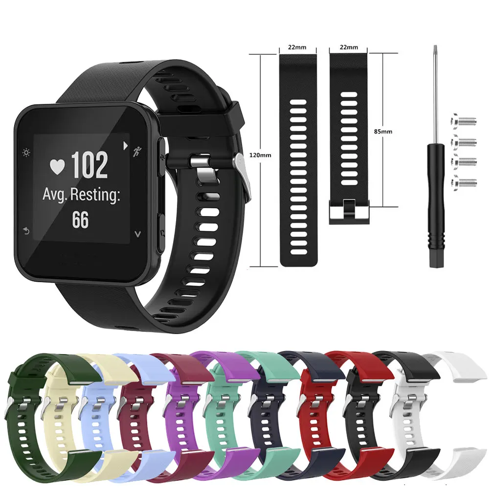 

Силиконовый ремешок для смарт-часов Garmin Forerunner 30, мягкий воздухопроницаемый водонепроницаемый браслет для Forerunner 35