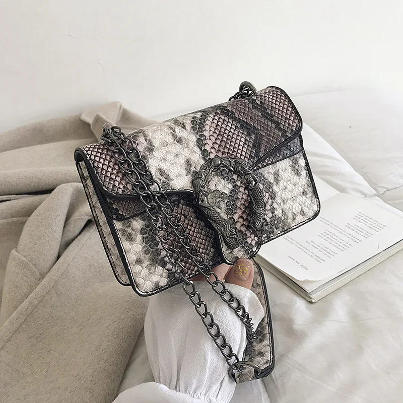 Новая модная сумка через плечо от известного бренда женская змеиная роскошная
