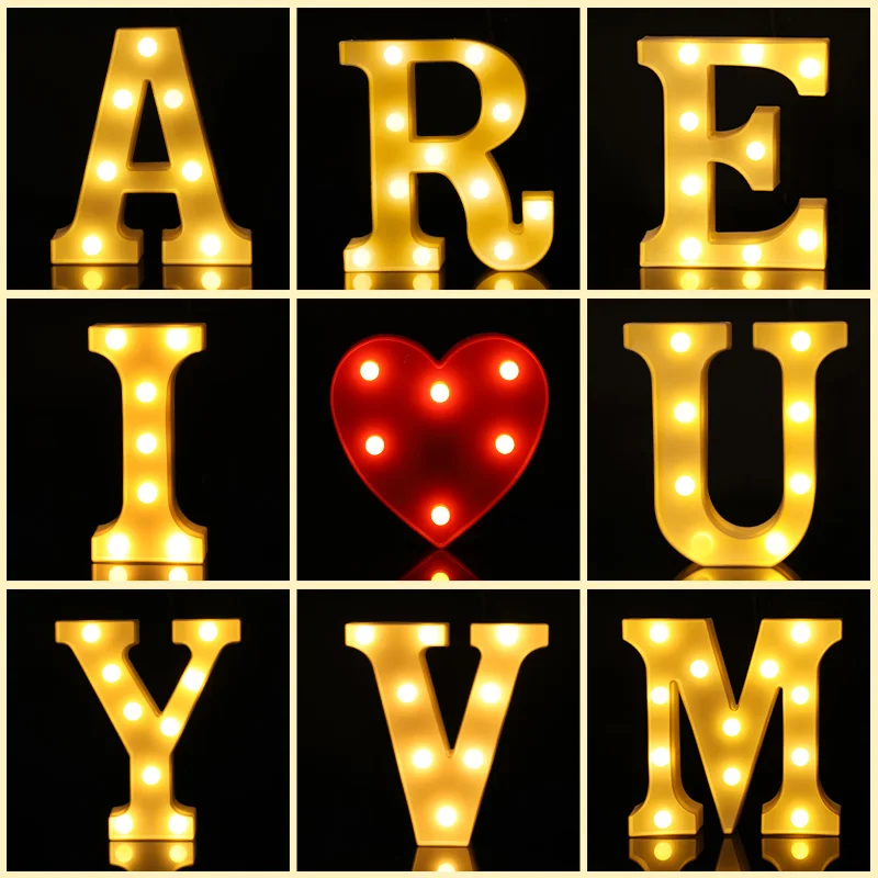 

Creative net red led luminous English letter lamp proposal layout