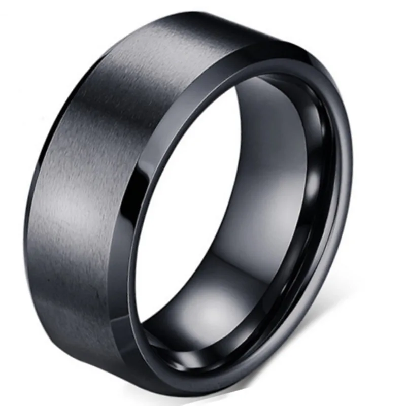 

1pc Size 6/7/8/9/10/11 Fashion Charm Jewelry Big Rings men stainless steel Black Rings For Women