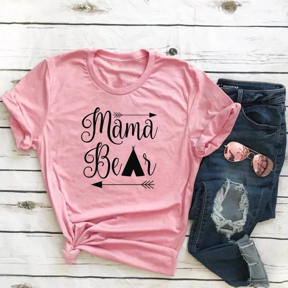

T-shirt Mama Bear tower, Street short sleeve top