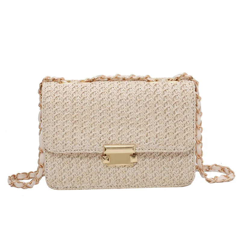 

Weave Design Pu Leather Shoulder Bags for Women 2021 Summer Chains Fashion Female Crossbody Bag Designer Luxury Brand Handbags