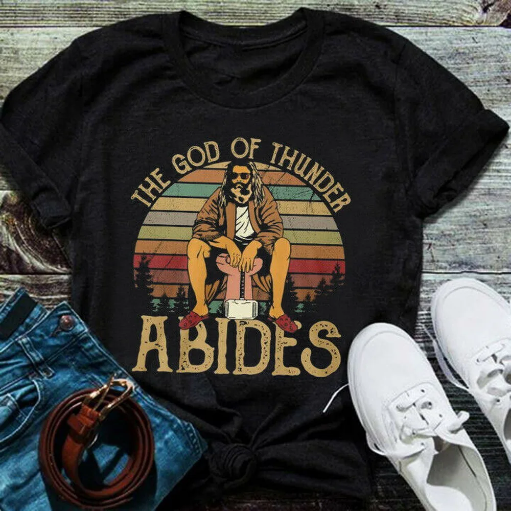 Thor The God Of Thunder Abides футболка Черная Хлопковая мужская S-5XL поставщик США хлопковая