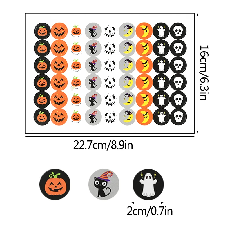 216 шт./лот декоративные наклейки на Хэллоуин самоклеящиеся бумажные с