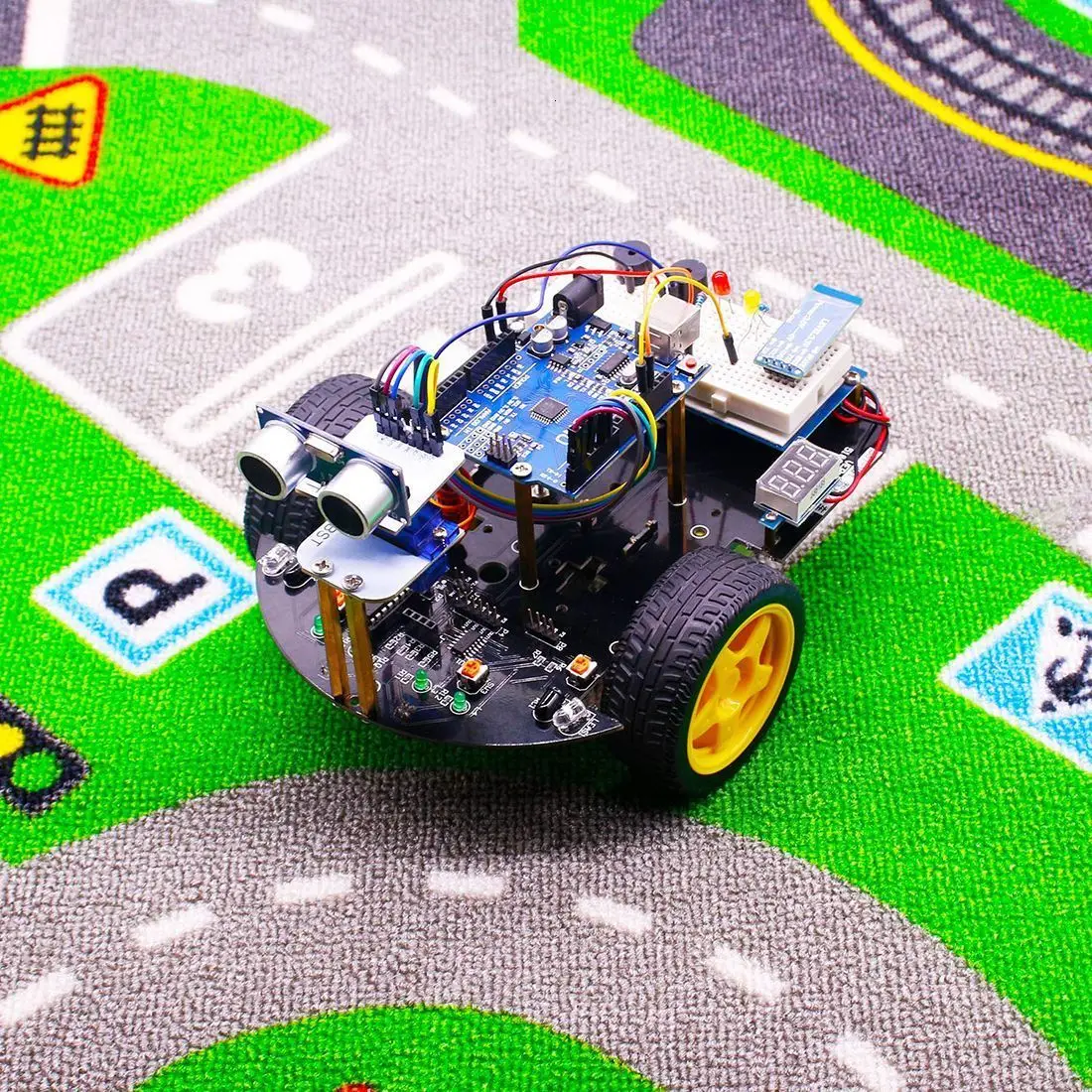 Rowsfire 2-в-1 стартовый супер-умный интеллигентая(ый) Robot Car в комплекте с обучающим руководством программируемый стволовых игрушки для Arduino с стерлингового серебра для R3 материнская плата