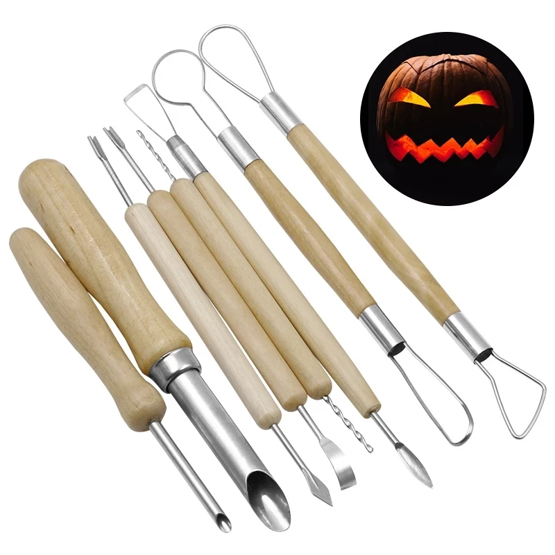 12pcs 1Set Diy Carving Tools Kitfruit Chisel Kitchen Cutting Peeler Slicer Safe Hallowmas Pumpkin Vegetable Knives Tool Suit