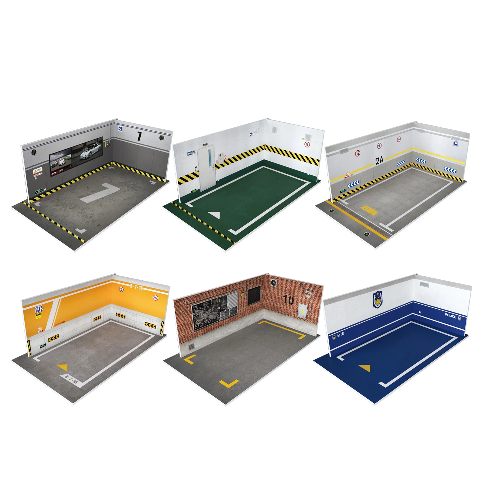 

PVC 1:32 Scale Model Car Parking Lot Space Scene Garage Display Cabinet Modified Garage Home Table Decoration