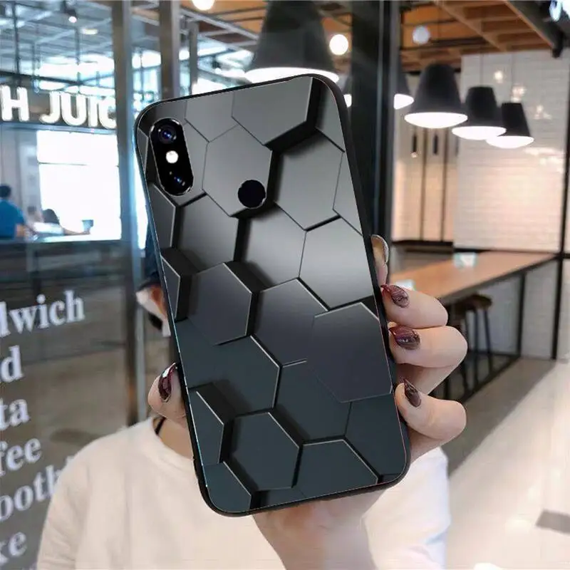

Hexagonal 3D vision Phone Case For Xiaomi Redmi 7 8 9t 9se k20 mi8 max3 lite 9 note 9s 10 pro