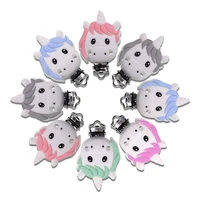 kovict 3pcs silicone pacifier clips bpa free cartoon animal teether beads pacifier clip baby oral care nurse toys