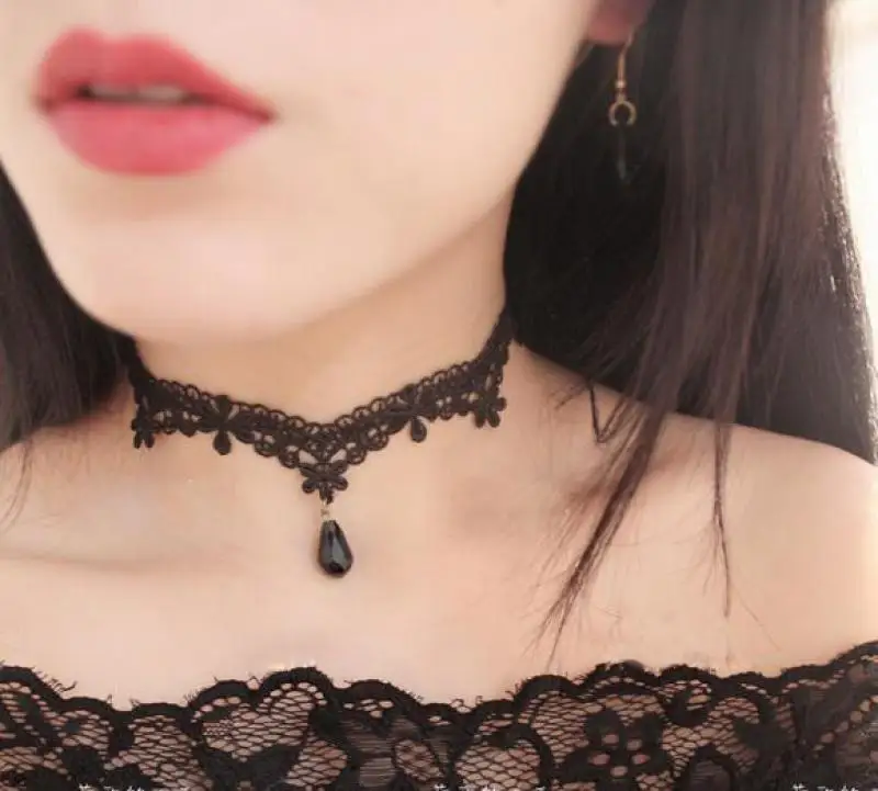 Новинка модное готическое колье ожерелье белое черное элегантный стиль