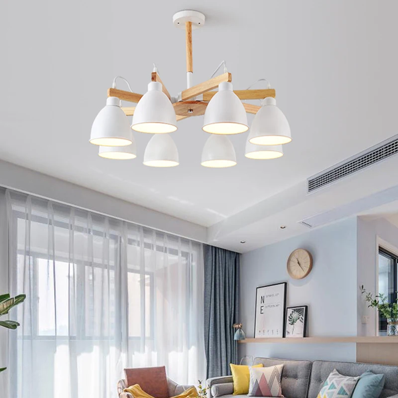 

Nordic modern macaron color system new E27 chandelier ceiling lamp bedroom living room study