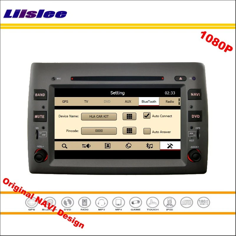 Для Fiat Stilo 2002 ~ 2010 автомобильное стерео радио CD DVD плеер GPS навигация 1080P HD экран