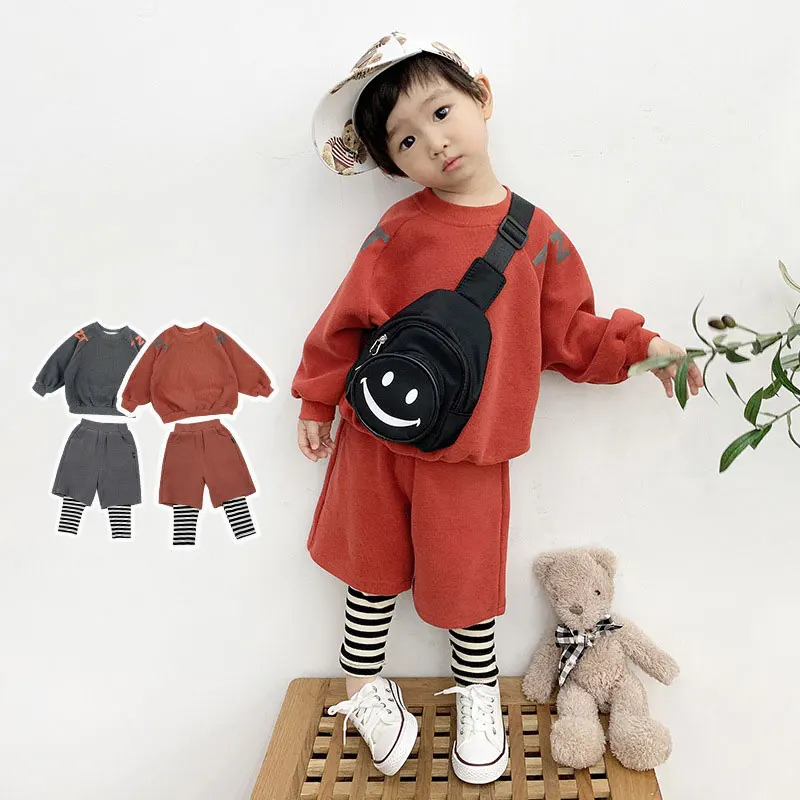

Autumn Fashion Children 's Wear Boy's Girl 's Sports Suit Casual Loose Round Neck Long Sleeve Top + Trousers 2-piece Set