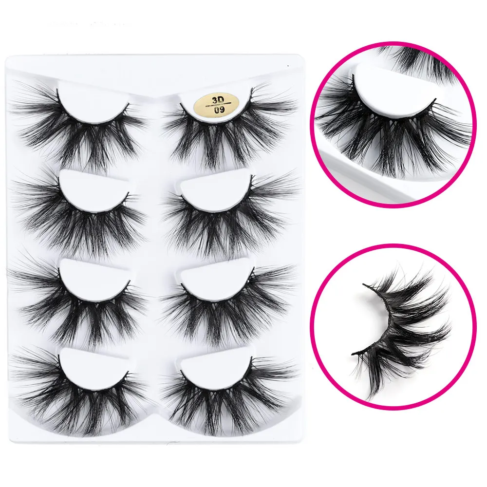 LEKGAVD1/4/7 пар 3DMink волос крест накрест Накладные EyelashesThick длинный пушистый ручной