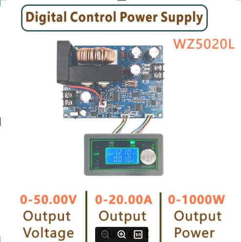 WZ5020L WZ5012L DC DC Buck Converter CC CV Step-down Power Module 50V 20A 1000W Adjustable Voltage Regulated power supply